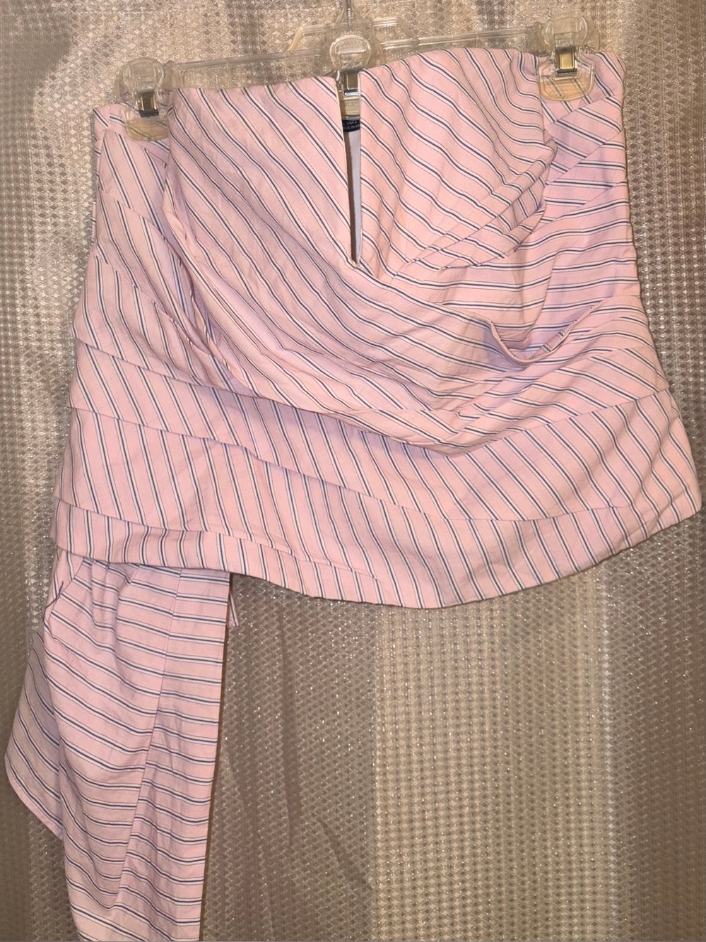 Striped Pink Draped Sara top fashion designer